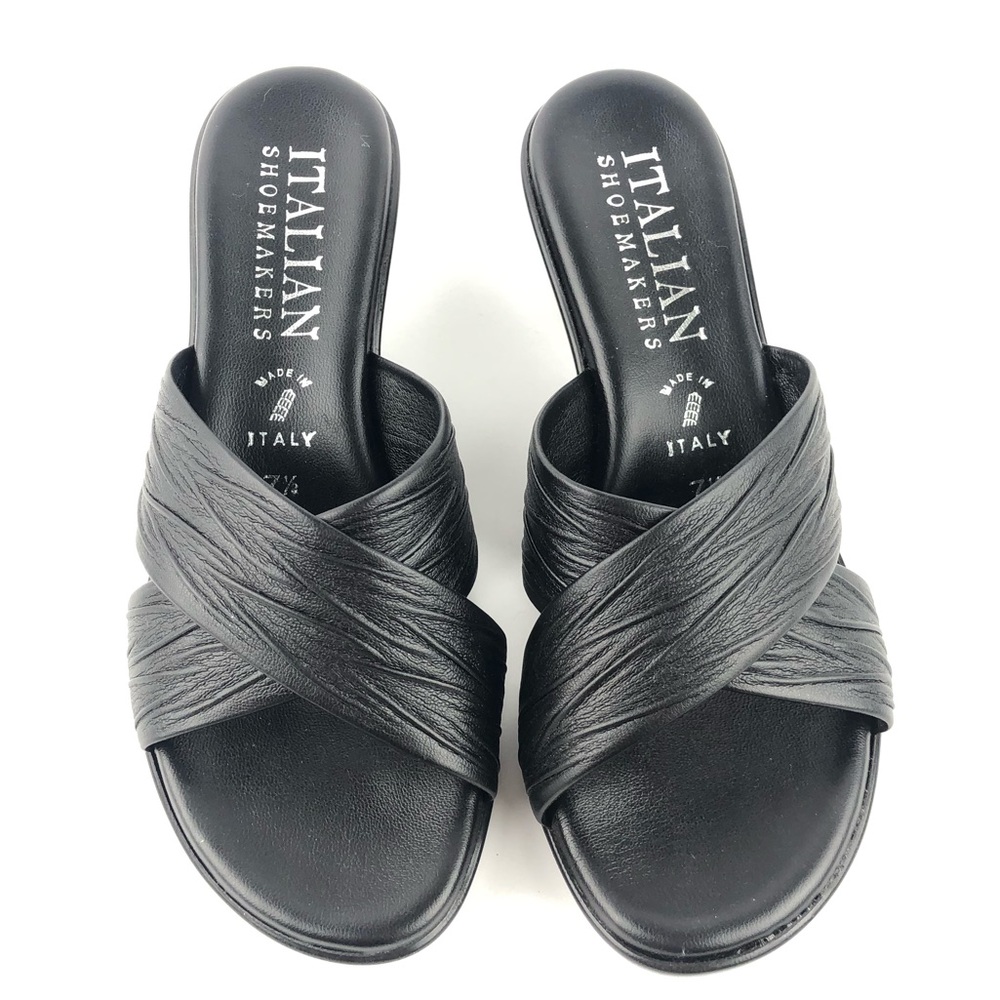 ITALIAN SHOEMAKERS KENNY CRISS CROSS WEDGE SANDALS